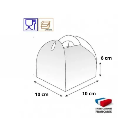 BOITES PATISSIERES A POIGNEE BLANCHES