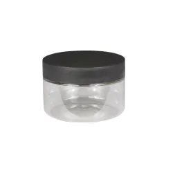Pot à vis transparent avec couvercle noir