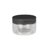 Pot à vis transparent avec couvercle noir