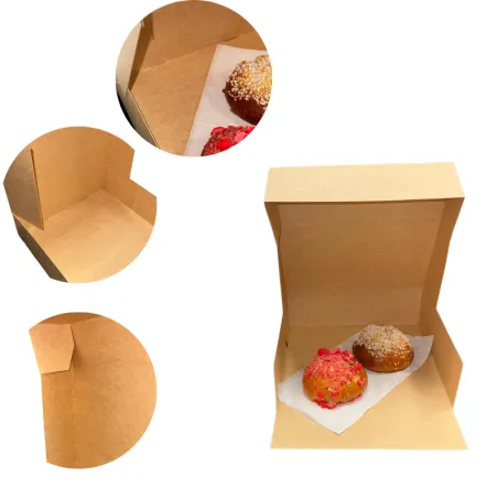 Boites pâtissière kraft ouverture frontale hauteur 8 cm Boites pâtissière kraft ouverture frontale hauteur 8 cm