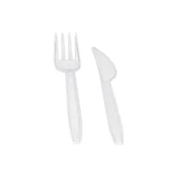 Couvert plastique cristal en kit réutilisable