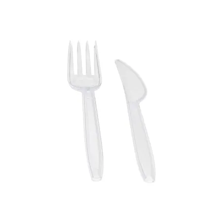 Couvert plastique cristal en kit réutilisable