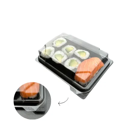 Boîte d'emballage plastique pour sushis et makis, packaging sushis