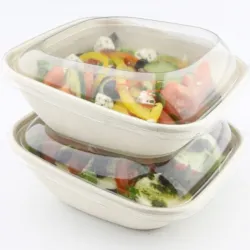 SALADIERS CARRES BISEAUTES BE PULP NATUREL & COUVERCLES