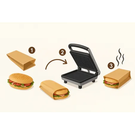 Votre panini dans un sac special cuisson en 3 etapes Votre panini dans un sac special cuisson en 3 etapes