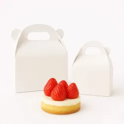 Boite patissiere a poignee blanche