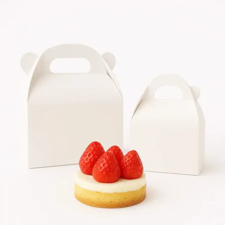 Boite patissiere a poignee blanche
