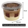 Kit pot dessert plastique fond et couvercle 200 cc