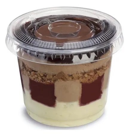 Coupe dessert plastique kit fond et couvercle Coupe dessert plastique kit fond et couvercle