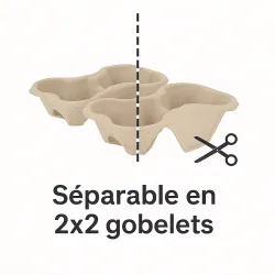 Porte 4 gobelets secable moulage
