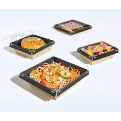 BOITES SALADE LUXIFOOD FOND NOIR 100 % RECYCLABLE