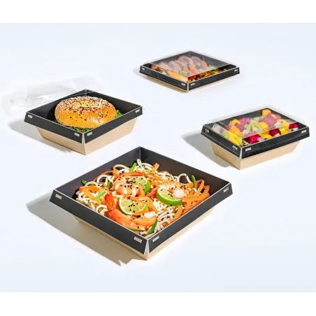 BOITES SALADE LUXIFOOD FOND NOIR 100 % RECYCLABLE