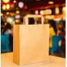 Sac Kraft Brun poignées plates boulangerie patisseries - pas cher Sac Kraft Brun poignées plates boulangerie patisseries - pas cher