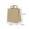 Sac Kraft Brun poignées plates boulangerie patisseries