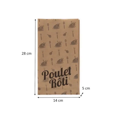 SAC PAPIER KRAFT DEMI POULET ROTI