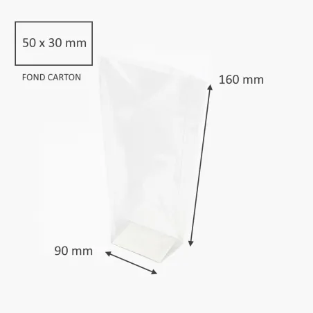 Sac polypropylène transparent 90x160 mm avec fond carton – emballage alimentaire transparent pour biscuits Sac polypropylène transparent 90x160 mm avec fond carton – emballage alimentaire transparent pour biscuits