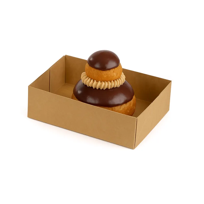 Caissette pâtissière carton kraft brun