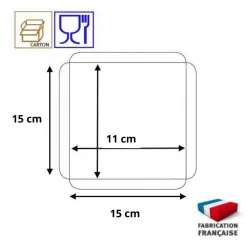 support carton carré rainé Papa France 15 cm