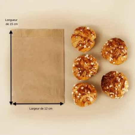 sac papier kraft croissant viennoiserie 12 X 15 cm papa france