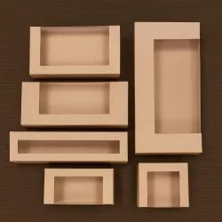 boîtes sushi a fenêtre kraft brun couvercle charnière