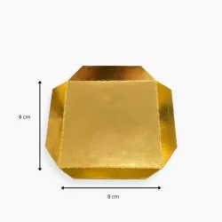 Carré plié carton or et noir 8 cm