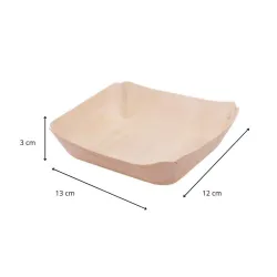 barquette bois wood 13x12 cm