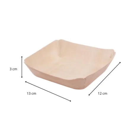 barquette bois wood 13x12 cm