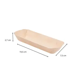 barquette bois wood 19,5x7,5 cm