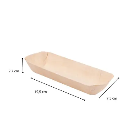 barquette bois wood 19,5x7,5 cm