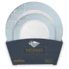 set assiettes plastique réutilisables mosaïque