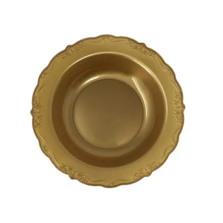 Assiettes Réutilisables Élégantes Doré avec Liseré