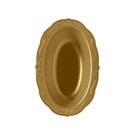 assiette dessert plastique doré