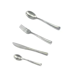 couverts plastique réutilisables argent