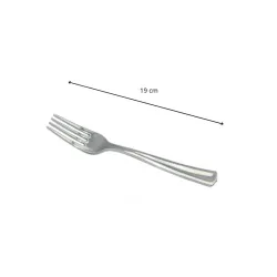fourchette plastique argent réutilisable