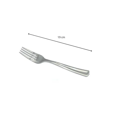 fourchette plastique argent réutilisable