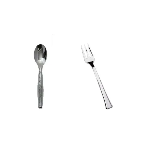 Mini Fourchette & Mini Cuillère de Dégustation Réutilisables