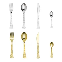 Couverts Réutilisables Élégants Or & Argent Glammour