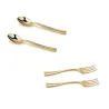 mini couverts plastique or