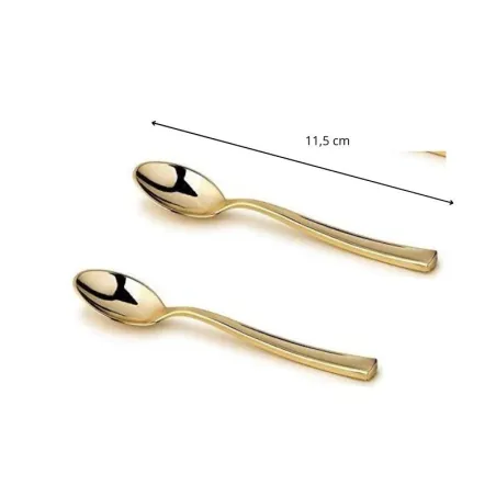 mini cuillère réutilisable plastique or