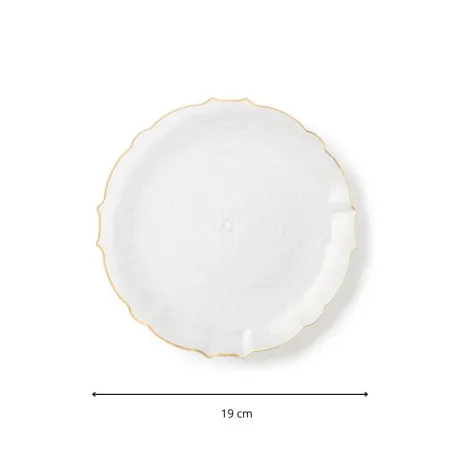 assiettes reutilisable plastique transparent et or