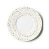 Sets D'assiettes Réutilisable Plastique Blanc & Or Pebbled