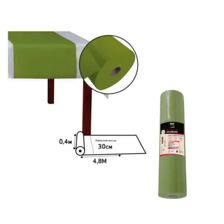 Set et chemin de table rouleau  rouleau spunbond vert olive