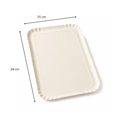 plateau traiteur écru 34 cm x 25 cm