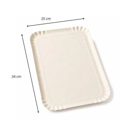 plateau traiteur écru 34 cm x 25 cm