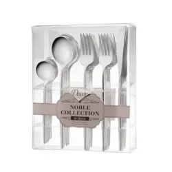 Ménagère Réutilisable Noble 40 Couverts – Blanc ou Argenté