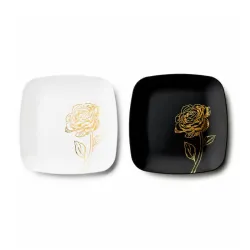 assiettes pivoine carrée