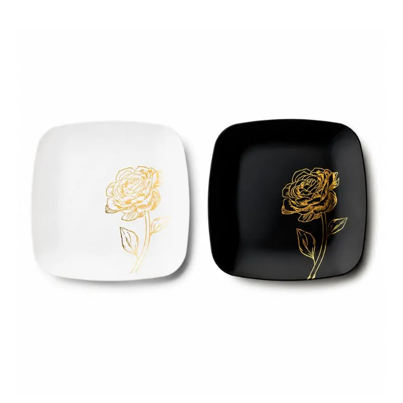 assiettes pivoine carrée