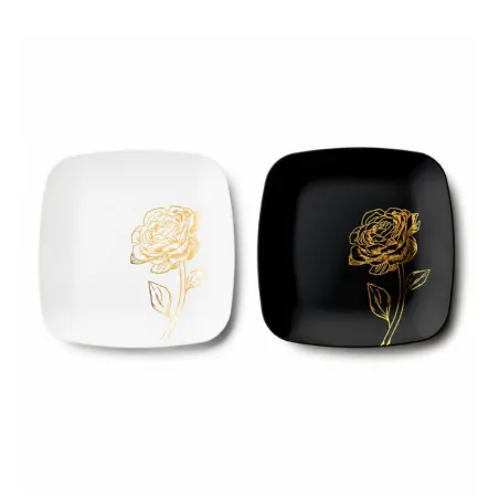 assiettes pivoine carrée