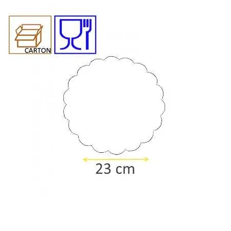 SUPPORT CARTON ROND BLANC FESTONNE NORDIA - 4