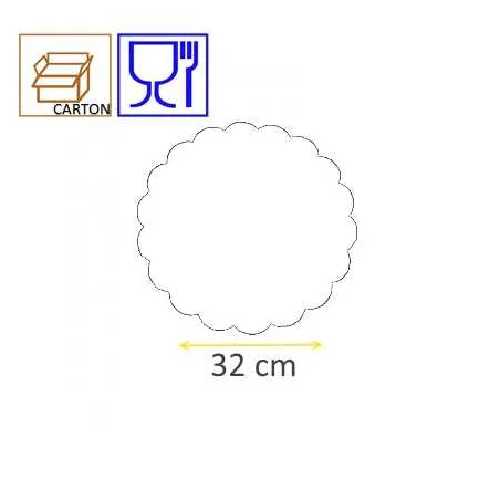 SUPPORT CARTON ROND BLANC FESTONNE NORDIA - 11